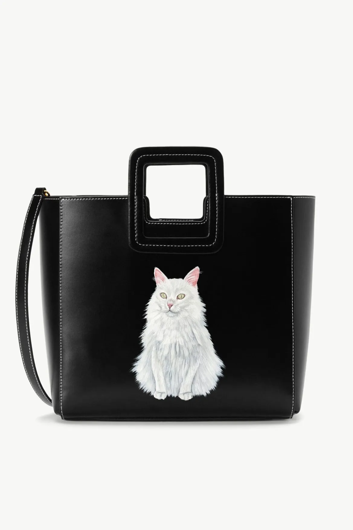 STAUD | CUSTOM SHIRLEY LEATHER BAG | BLACK