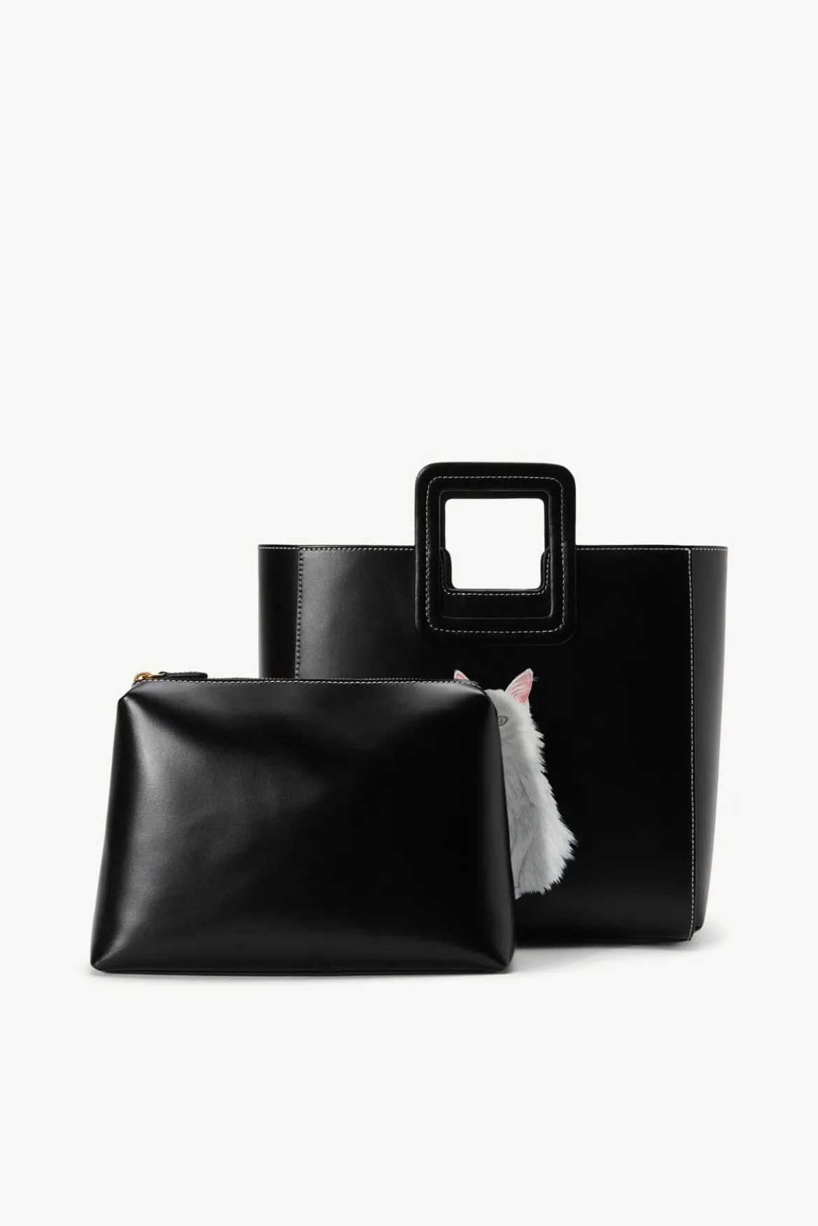 STAUD | CUSTOM SHIRLEY LEATHER BAG | BLACK