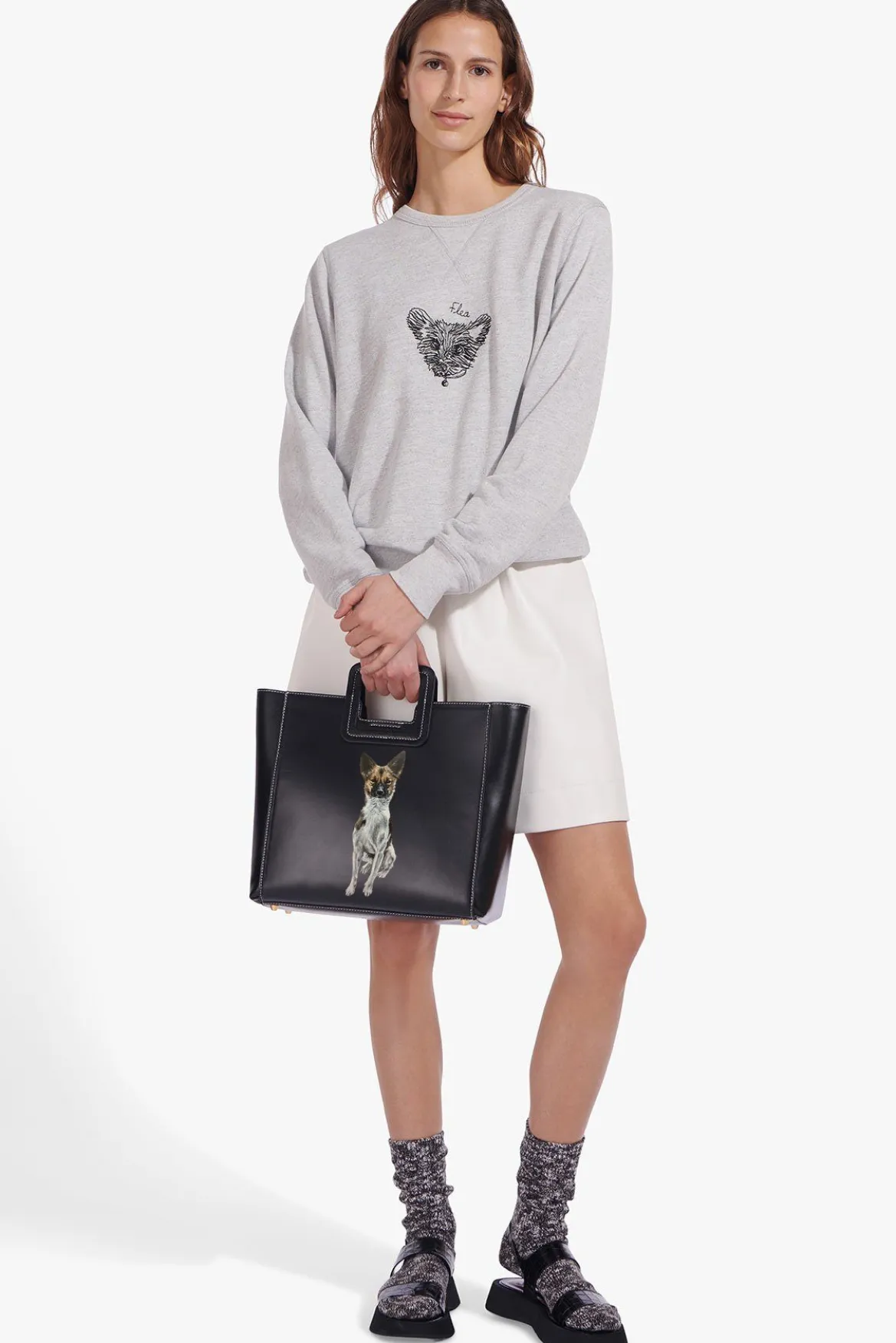 STAUD | CUSTOM SHIRLEY LEATHER BAG | BLACK