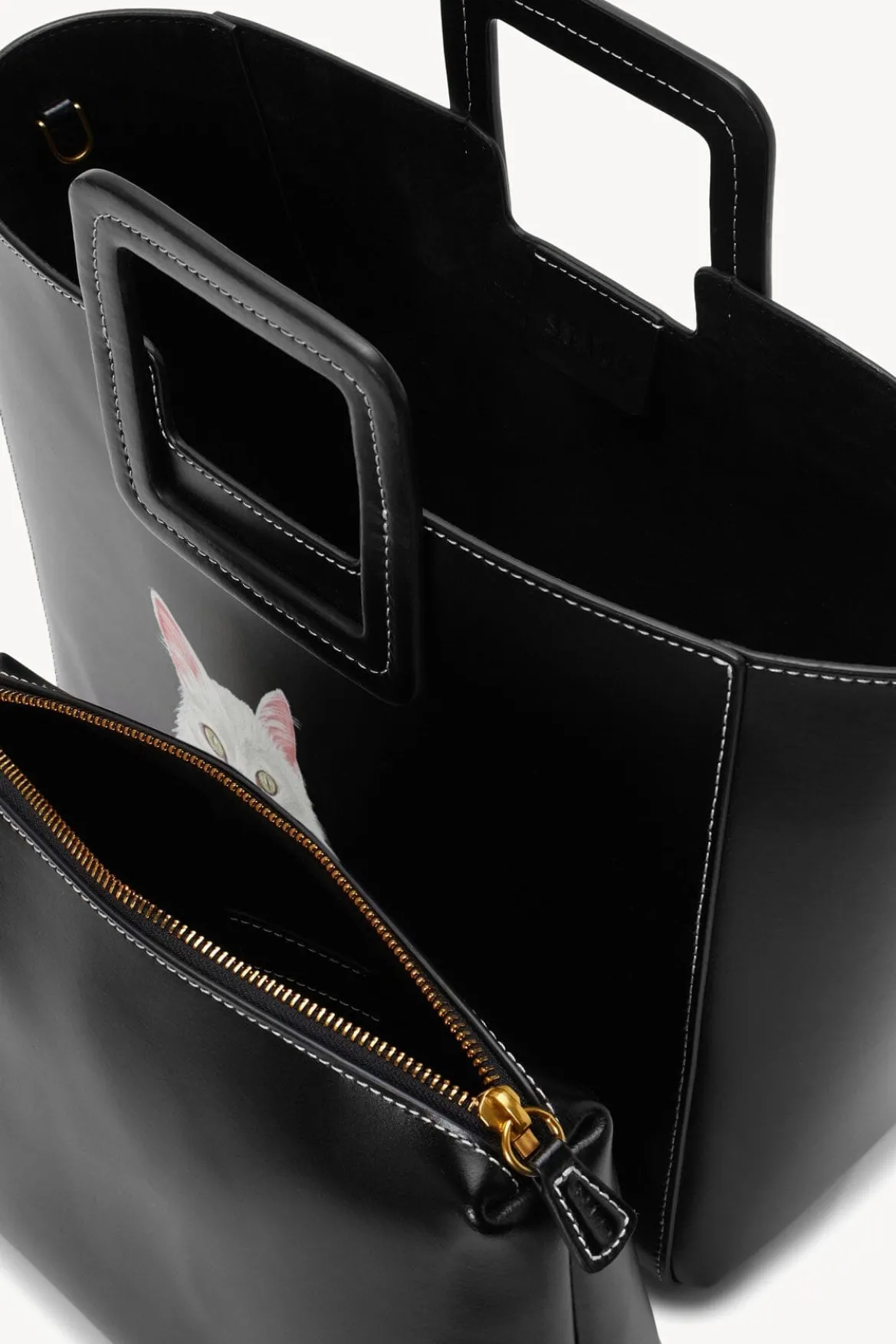 STAUD | CUSTOM SHIRLEY LEATHER BAG | BLACK
