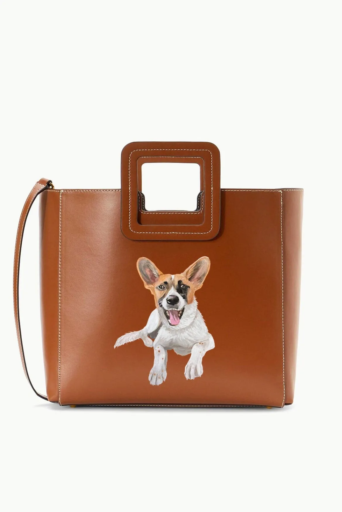 STAUD | CUSTOM SHIRLEY LEATHER BAG | SADDLE