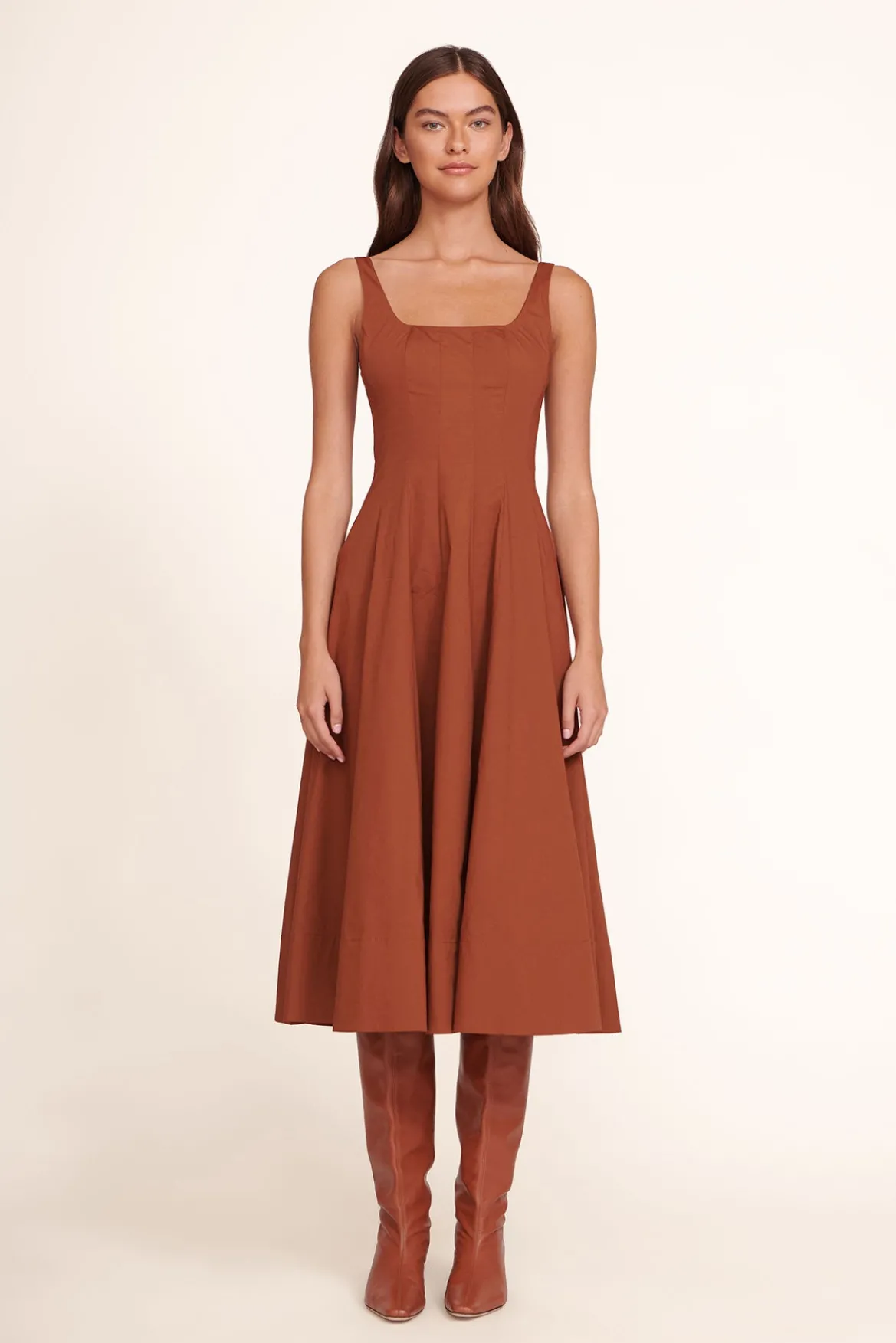 STAUD | WELLS DRESS TAN