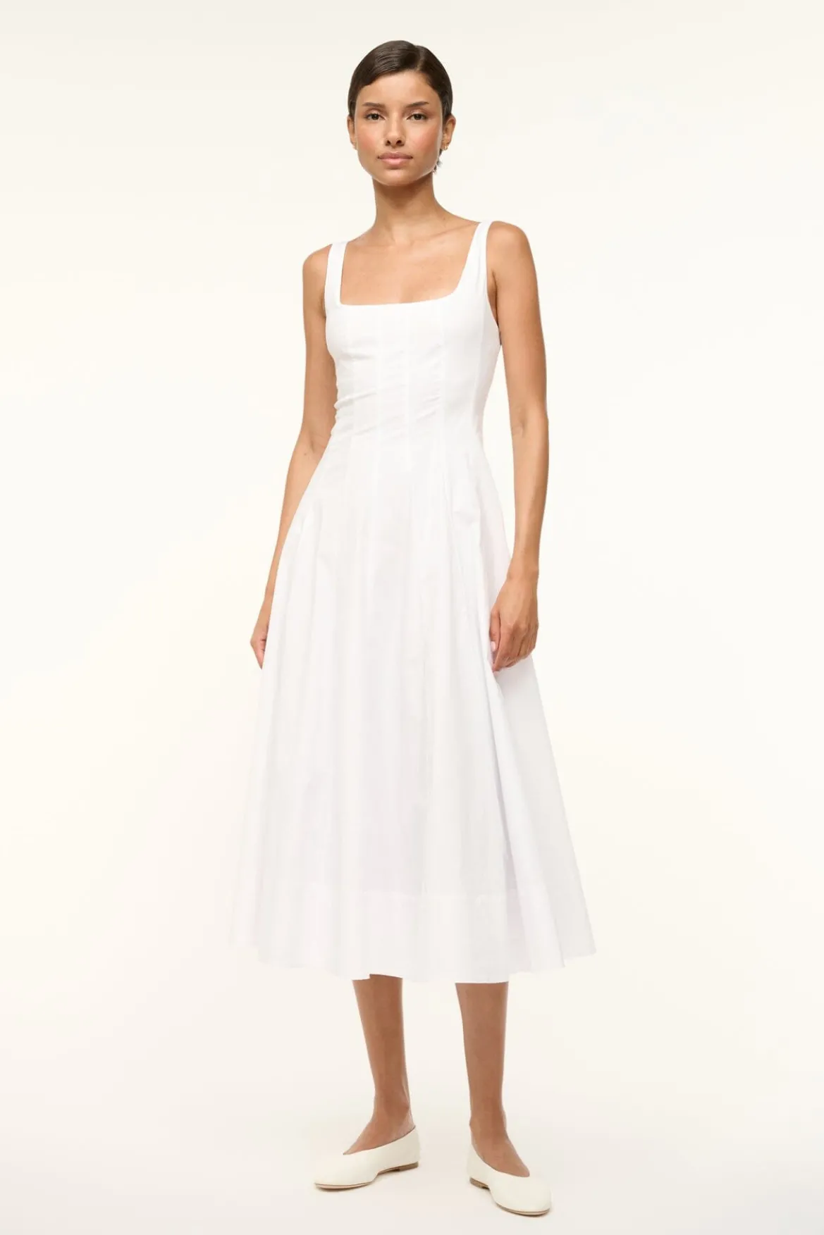 STAUD | WELLS DRESS WHITE
