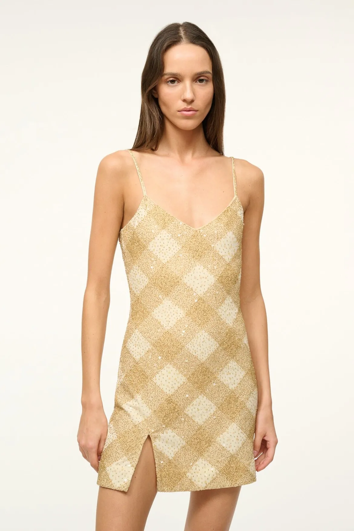STAUD ACQUA DRESS GOLDEN HOUR
