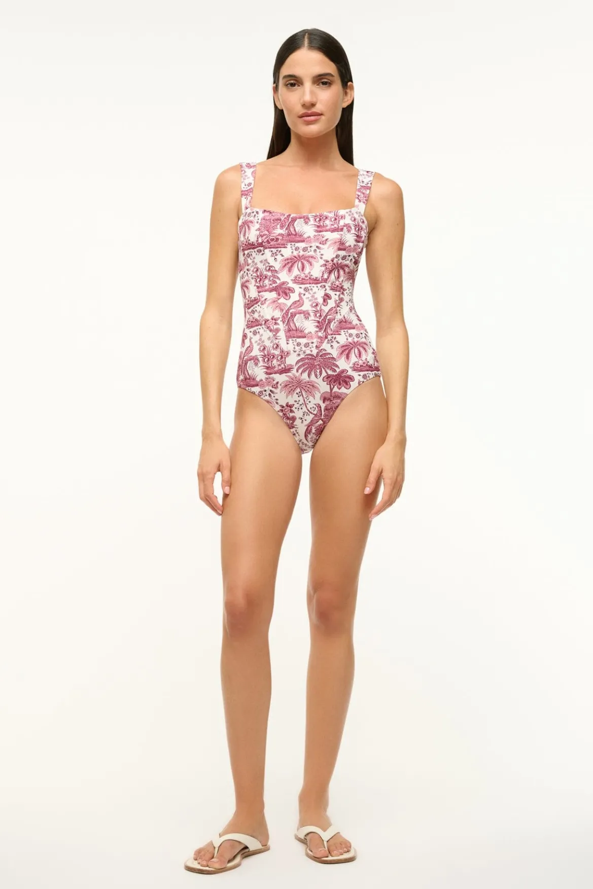 STAUD ADELAIDE ONE PIECE BORDEAUX TOILE