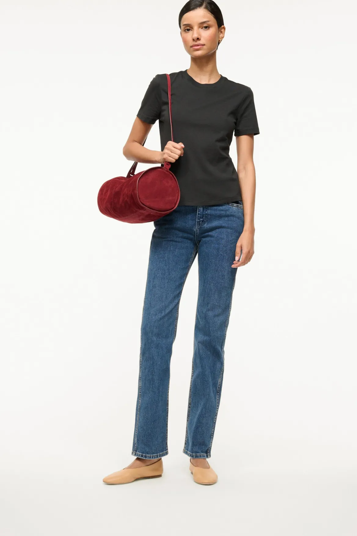 STAUD ALBA BALLET FLAT PORCINI