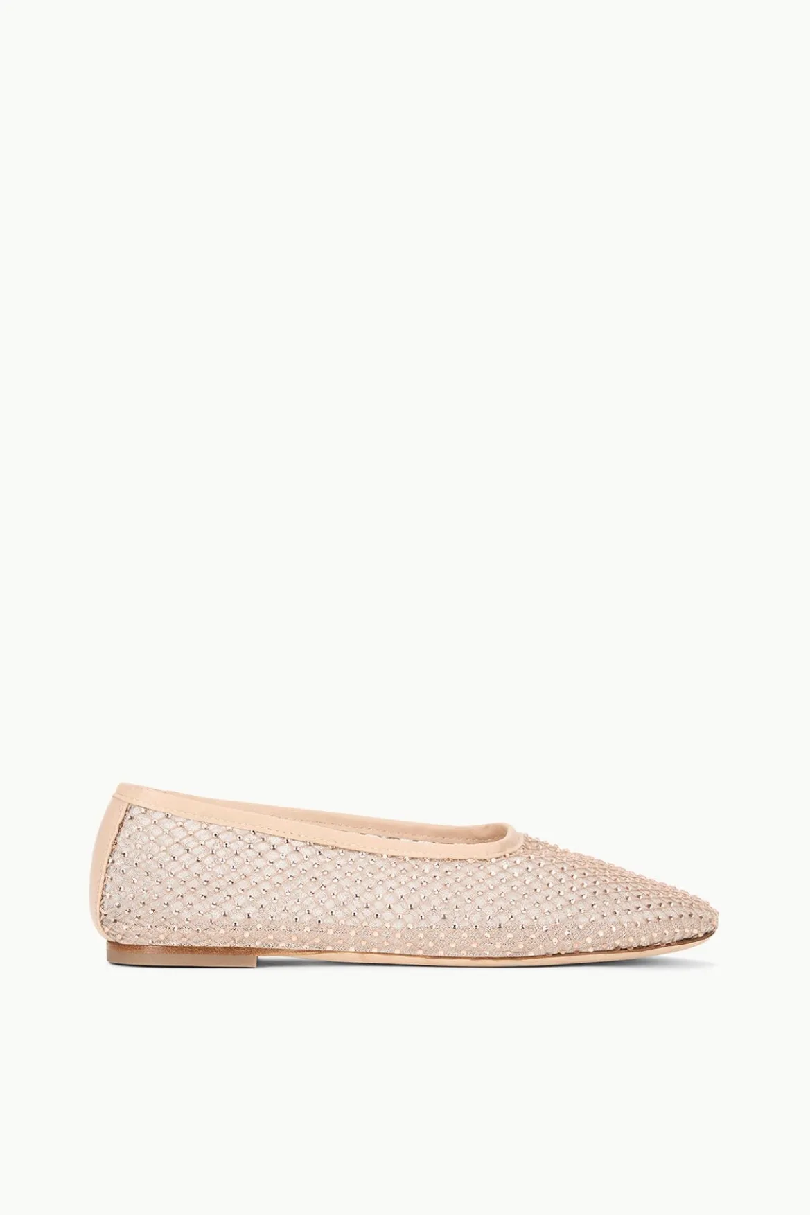 STAUD ALBA BALLET FLAT CHAMPAGNE CRYSTAL MESH
