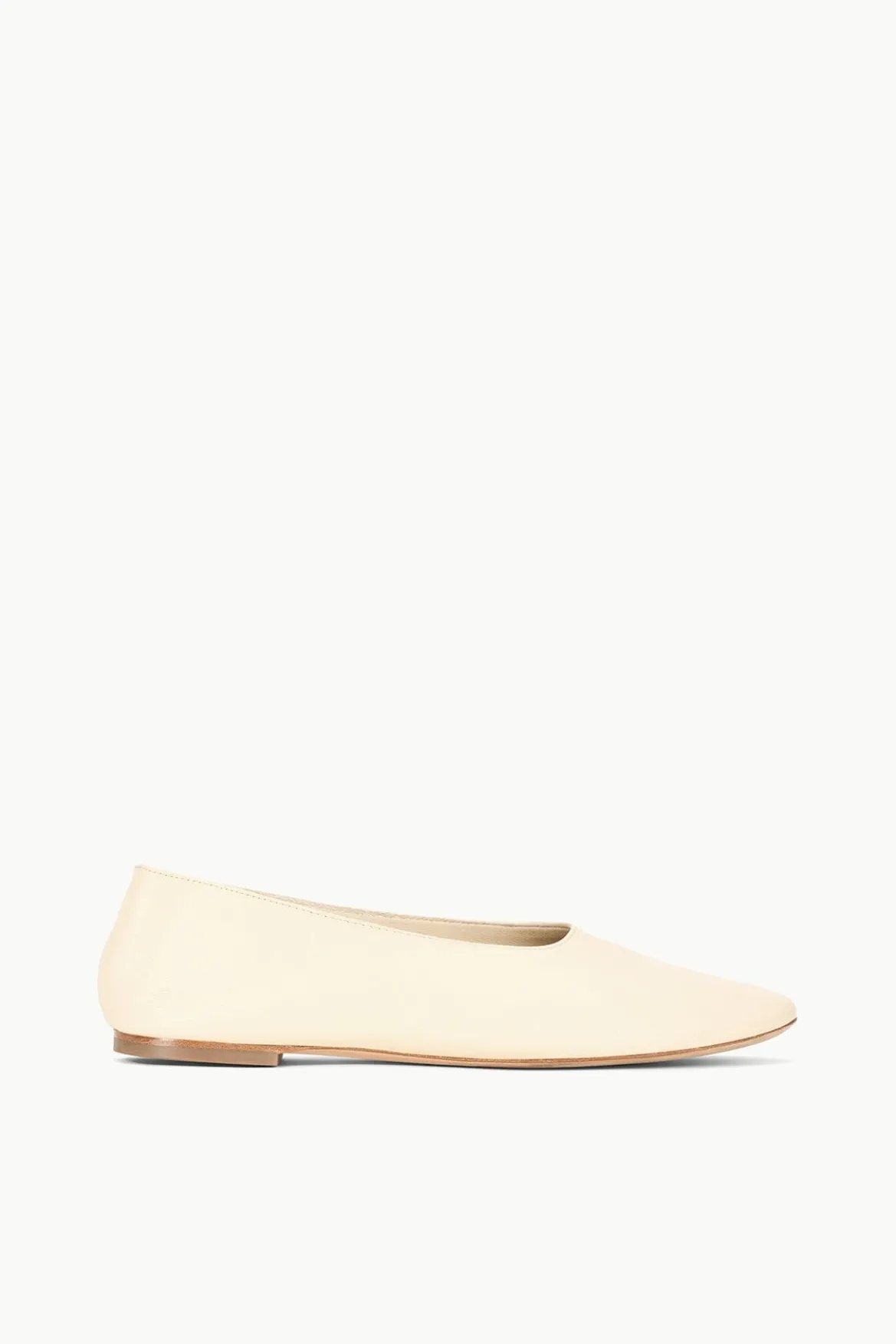 STAUD ALBA BALLET FLAT CREAM
