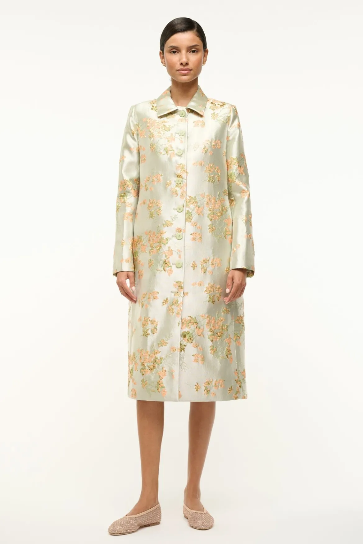 STAUD ANTOINETTE COAT METALLIC BLOOM