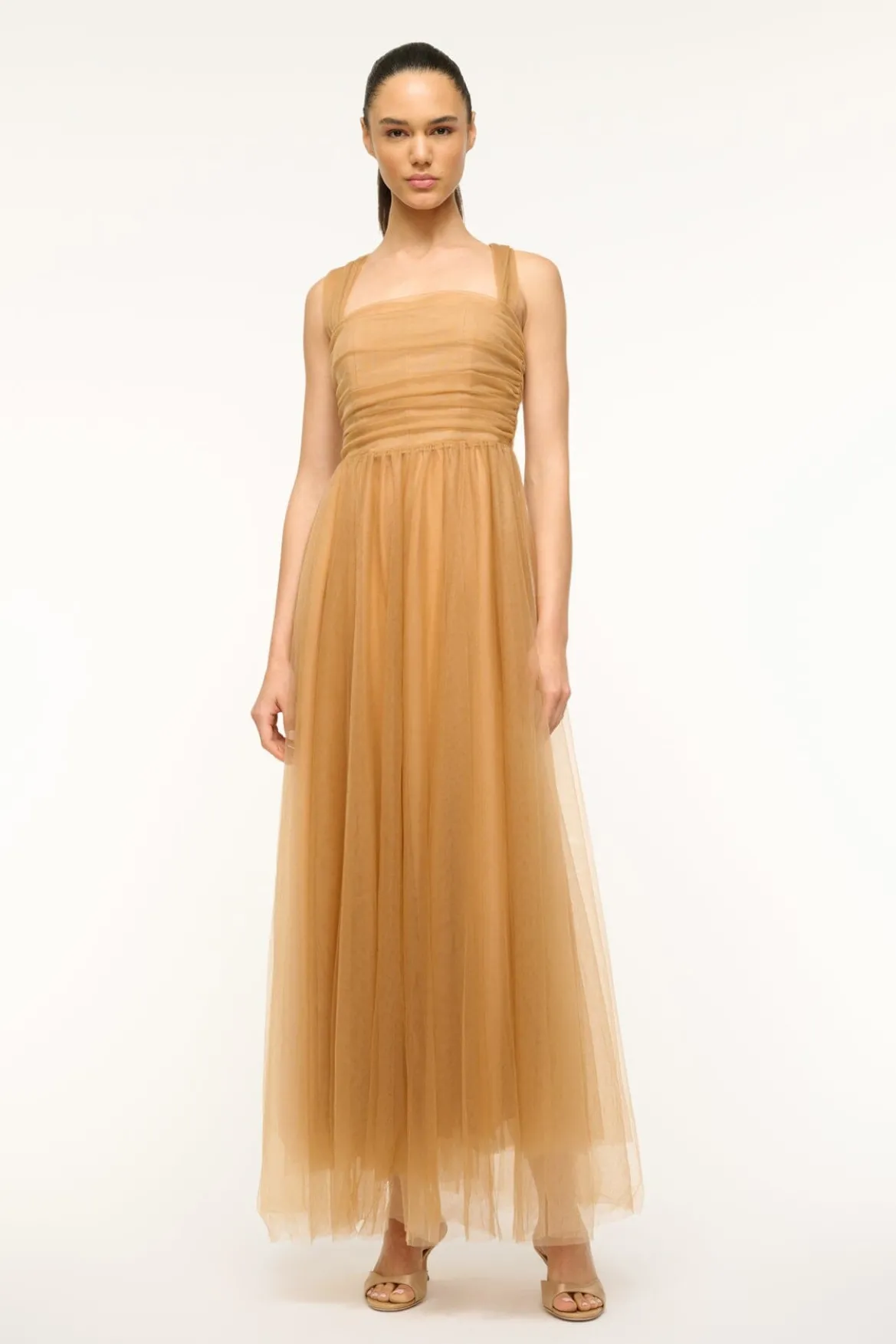 STAUD ANTONIA DRESS CAMEL
