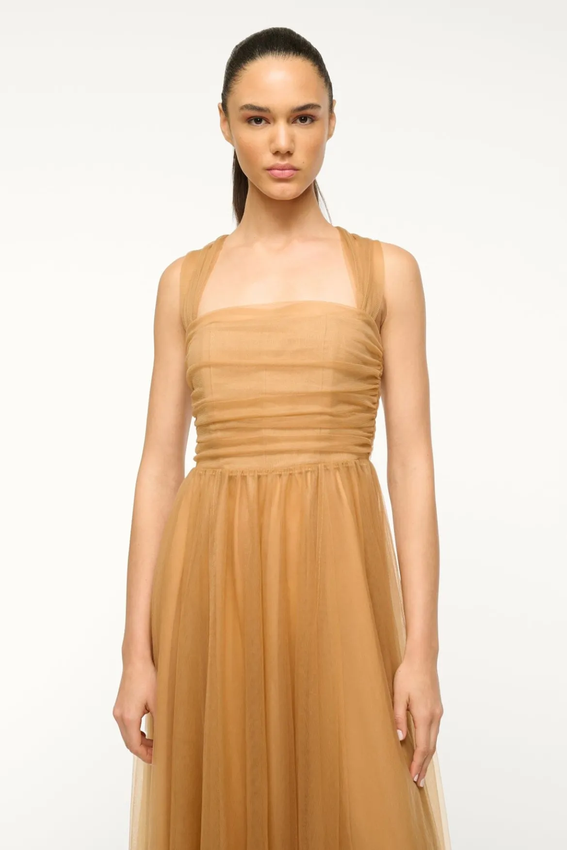 STAUD ANTONIA DRESS CAMEL