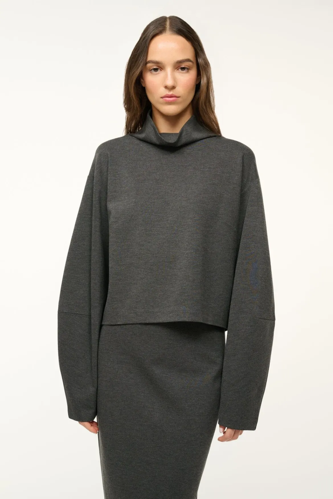 STAUD BINOCHE TOP HEATHER GREY