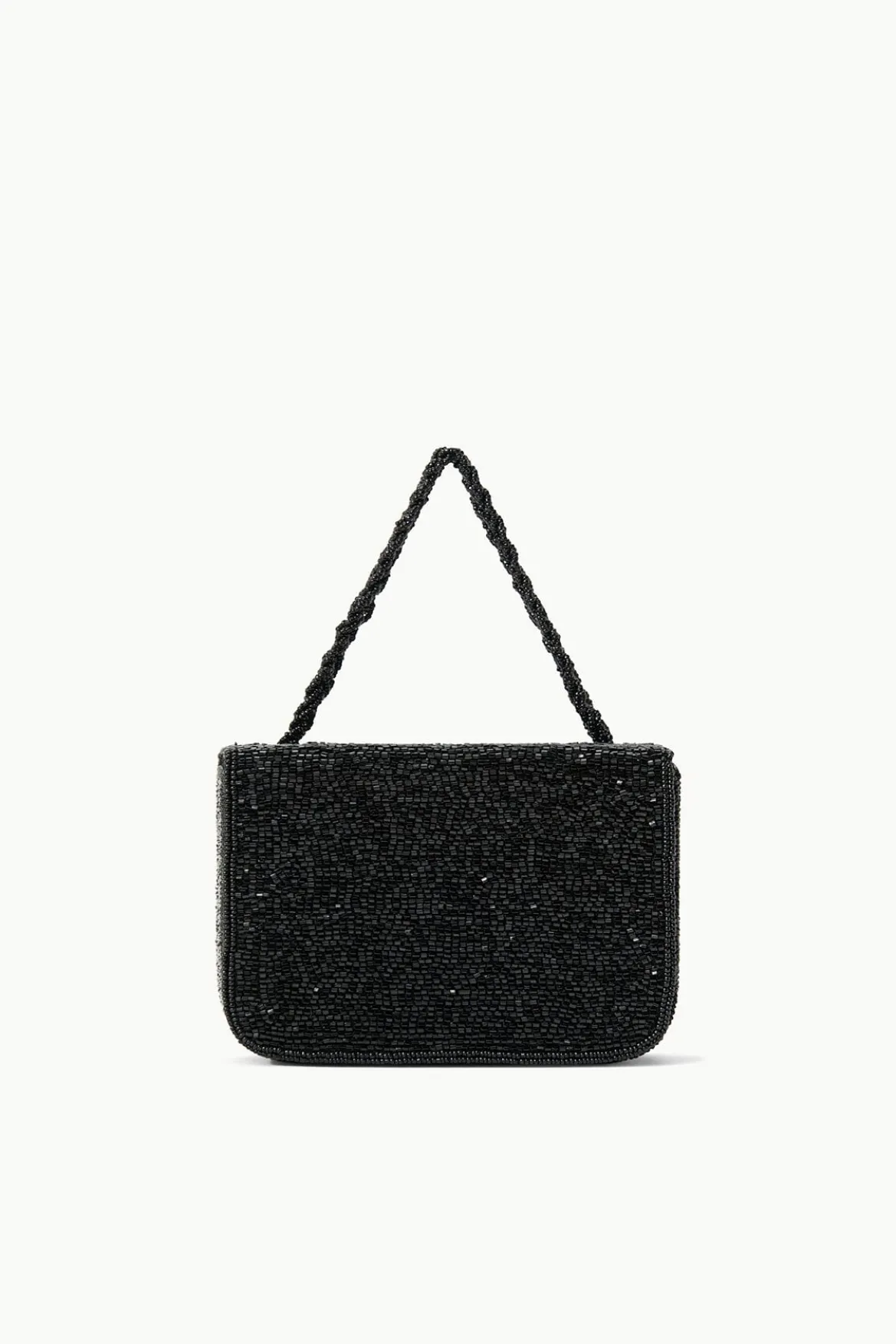 STAUD CARMEN BEADED BOX BAG BLACK