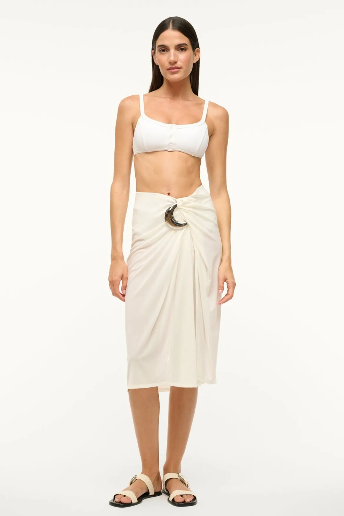 STAUD CHIARA SKIRT WHITE