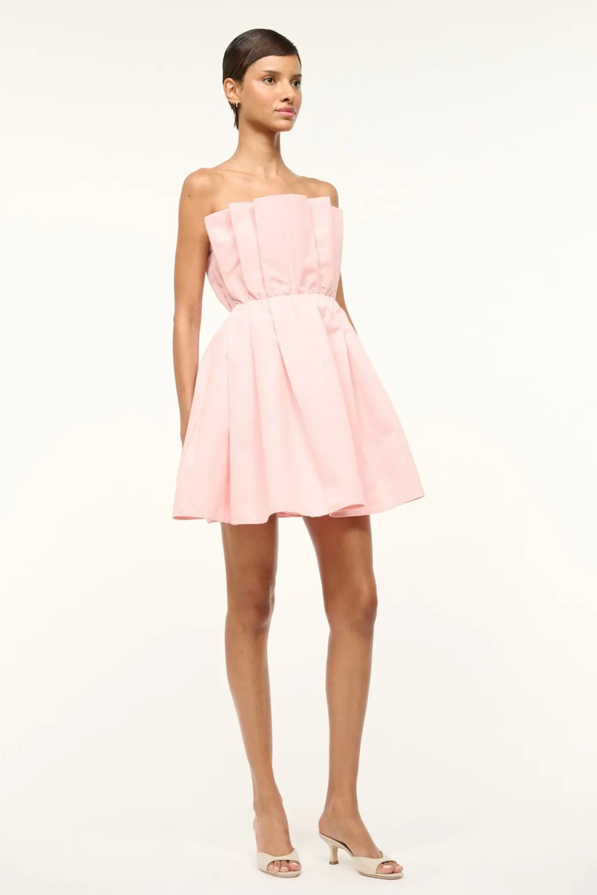 STAUD CORDELIA DRESS POWDER PINK