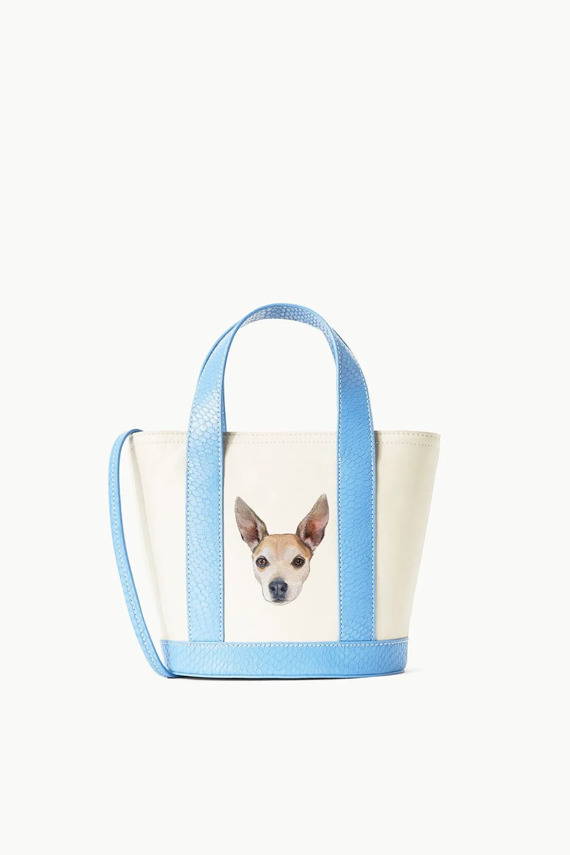 STAUD CUSTOM ALLORA MINI TOTE CREAM STAUD BLUE