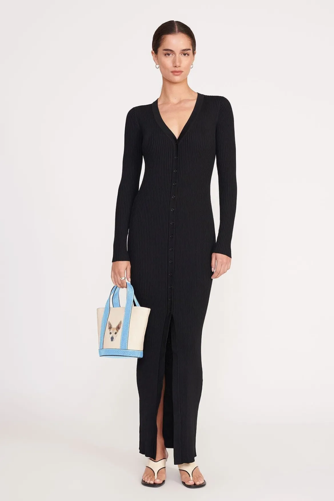 STAUD CUSTOM ALLORA MINI TOTE CREAM STAUD BLUE