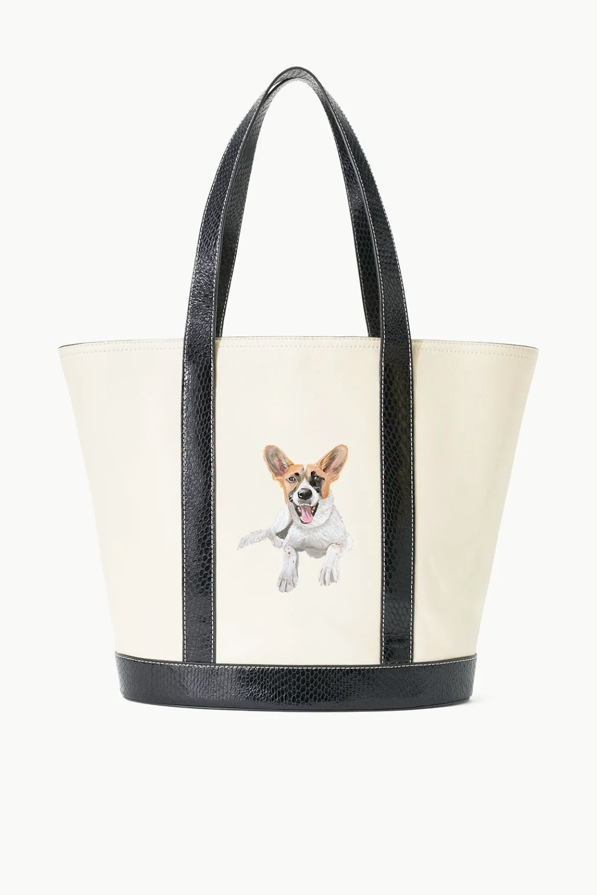 STAUD CUSTOM ALLORA TOTE CREAM BLACK