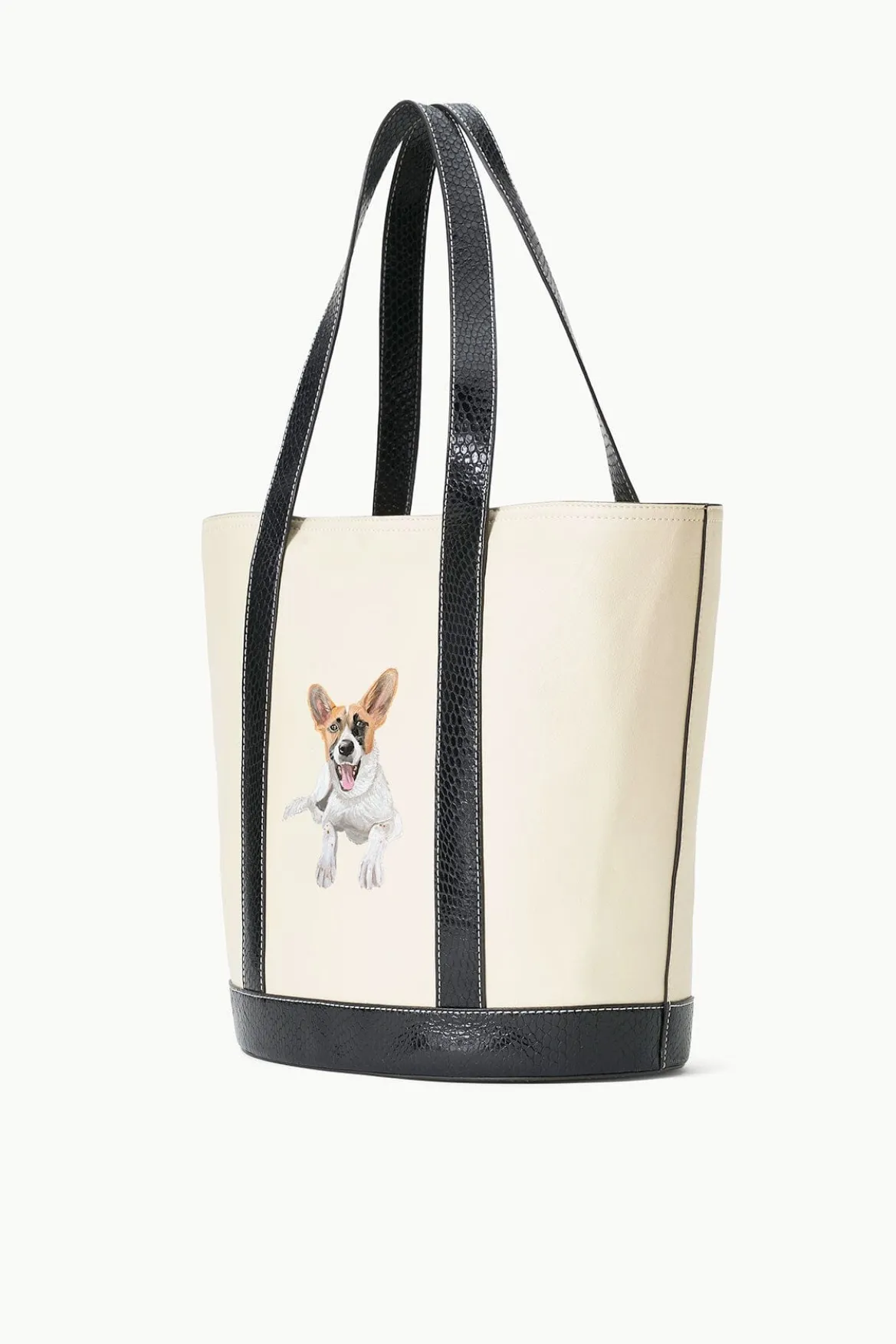 STAUD CUSTOM ALLORA TOTE CREAM BLACK