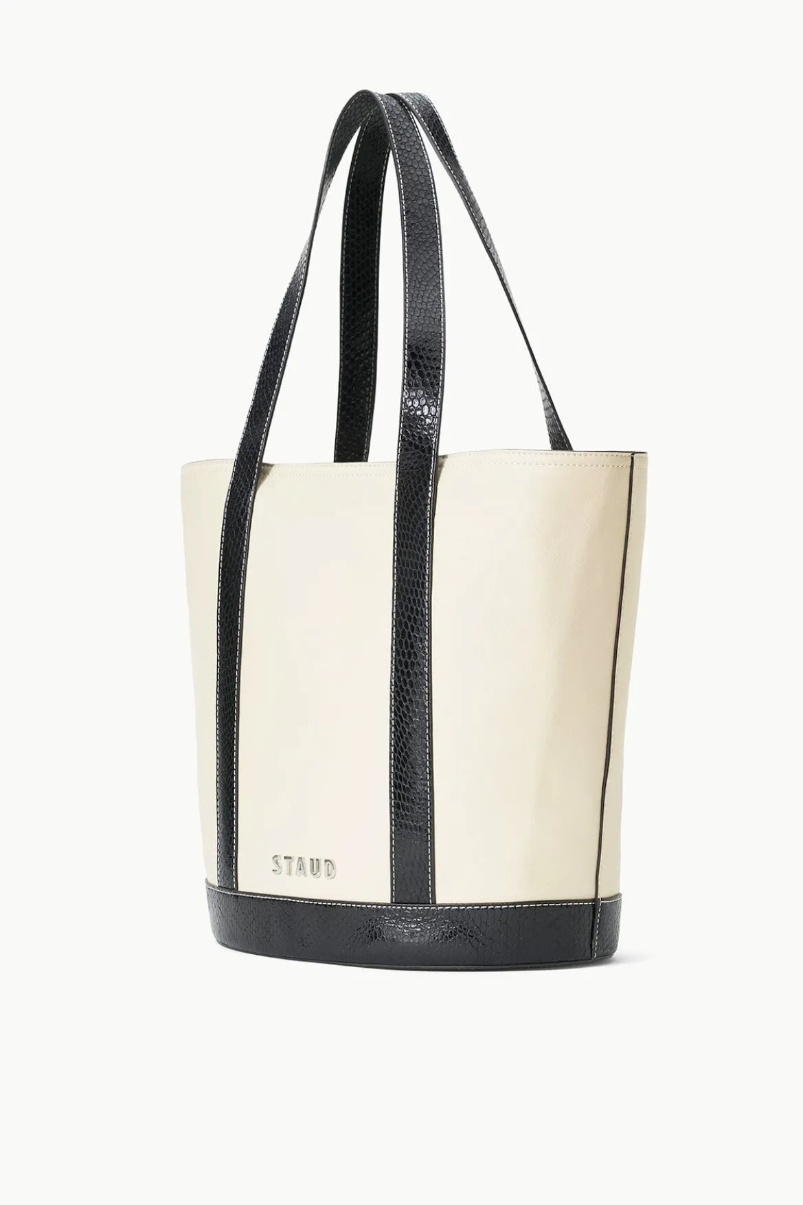 STAUD CUSTOM ALLORA TOTE CREAM BLACK