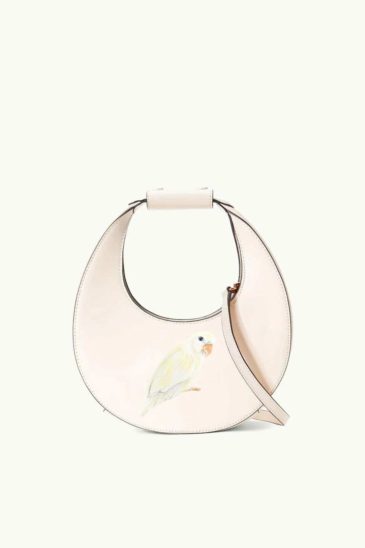 STAUD CUSTOM MINI MOON BAG | CREAM