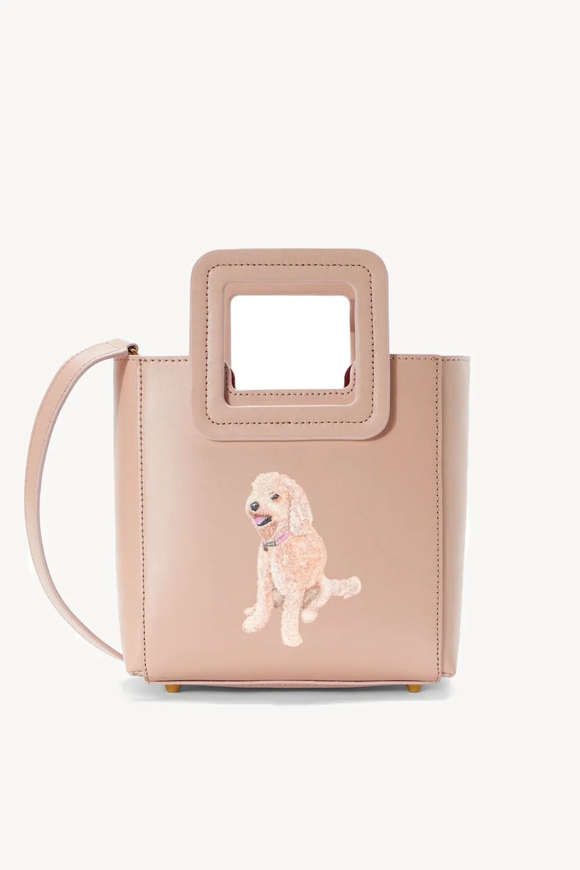 STAUD CUSTOM MINI SHIRLEY LEATHER BAG | BLUSH