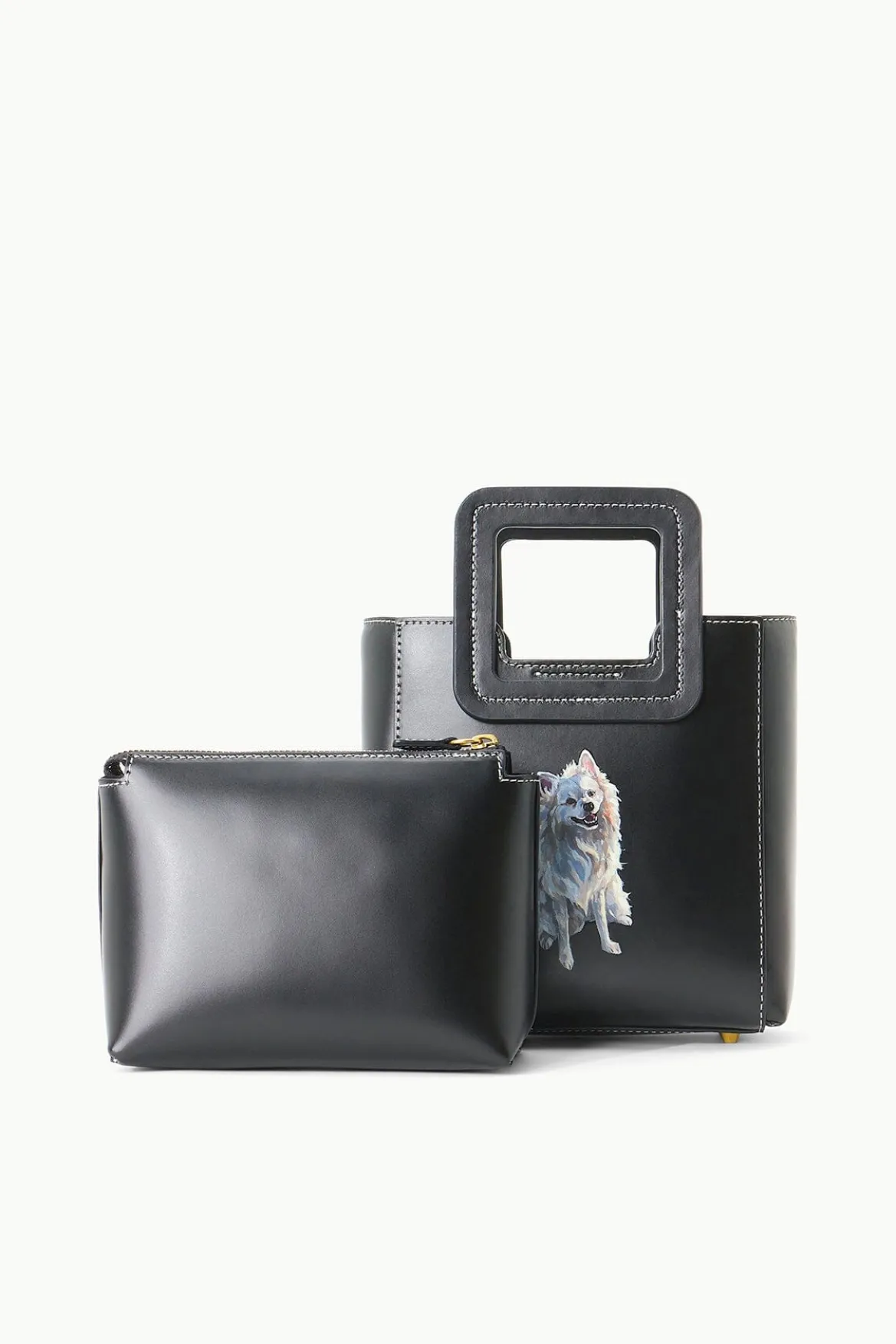 STAUD CUSTOM MINI SHIRLEY LEATHER BAG | BLACK