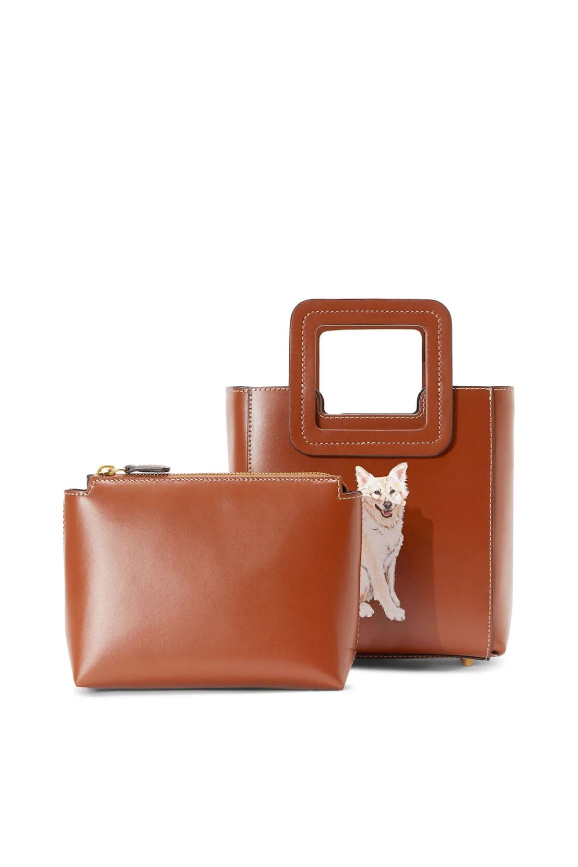 STAUD CUSTOM MINI SHIRLEY LEATHER BAG | TAN