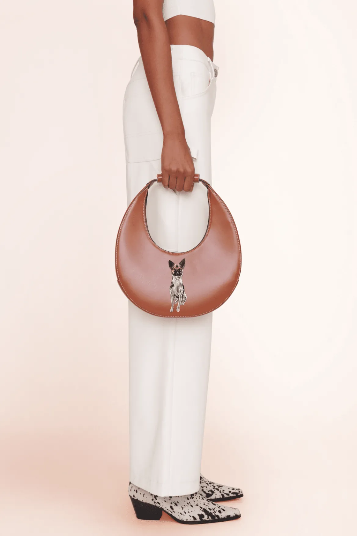 STAUD CUSTOM MOON BAG | TAN