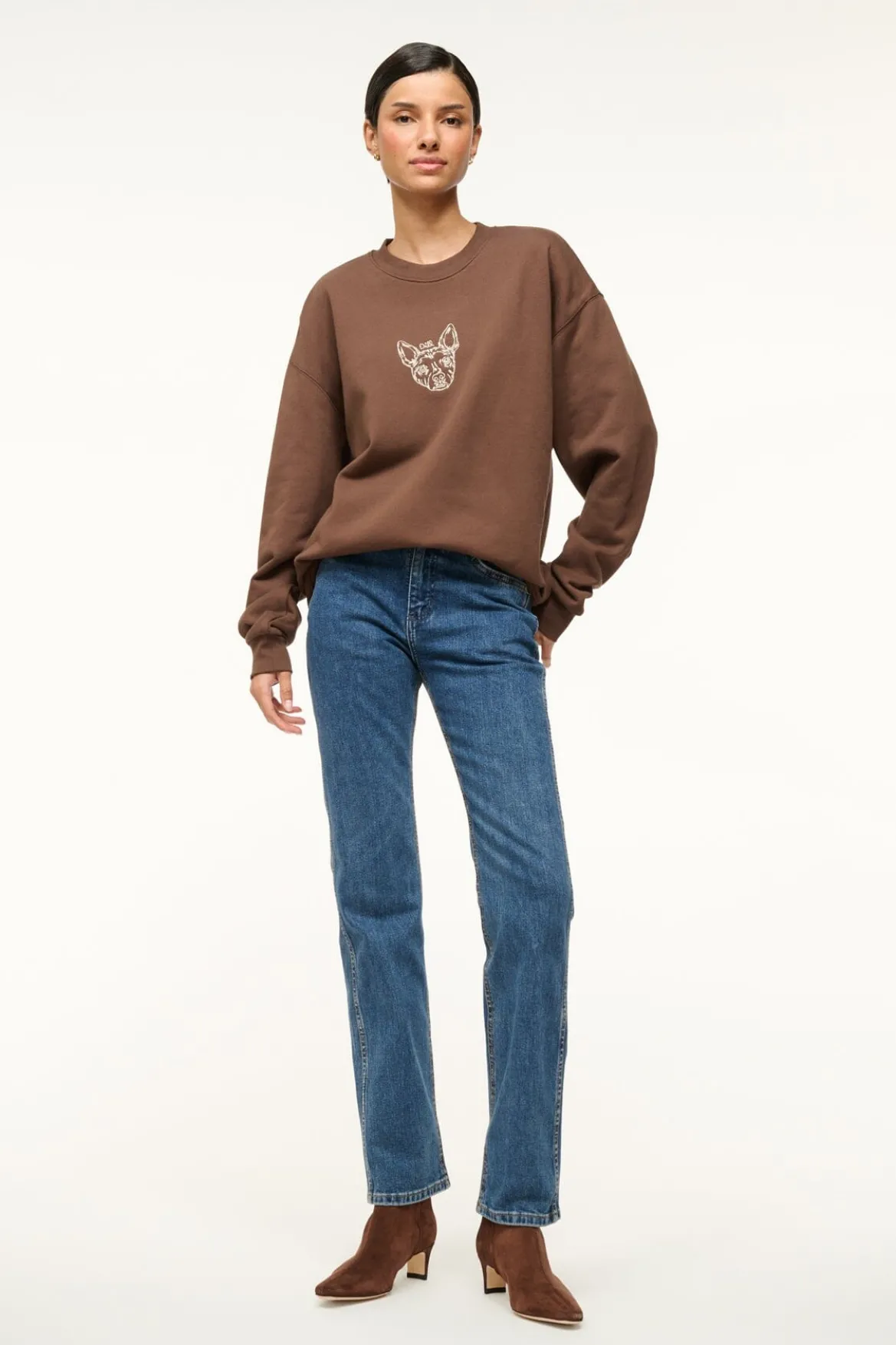 STAUD CUSTOM STAUD x C.BONZ OVERSIZED SWEATSHIRT | BROWN
