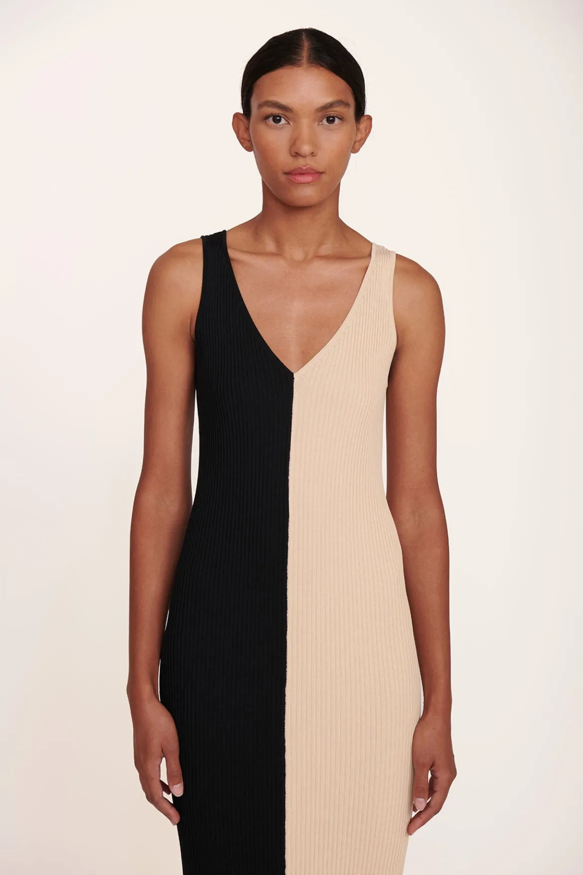 STAUD DANA DRESS BUFF BLACK