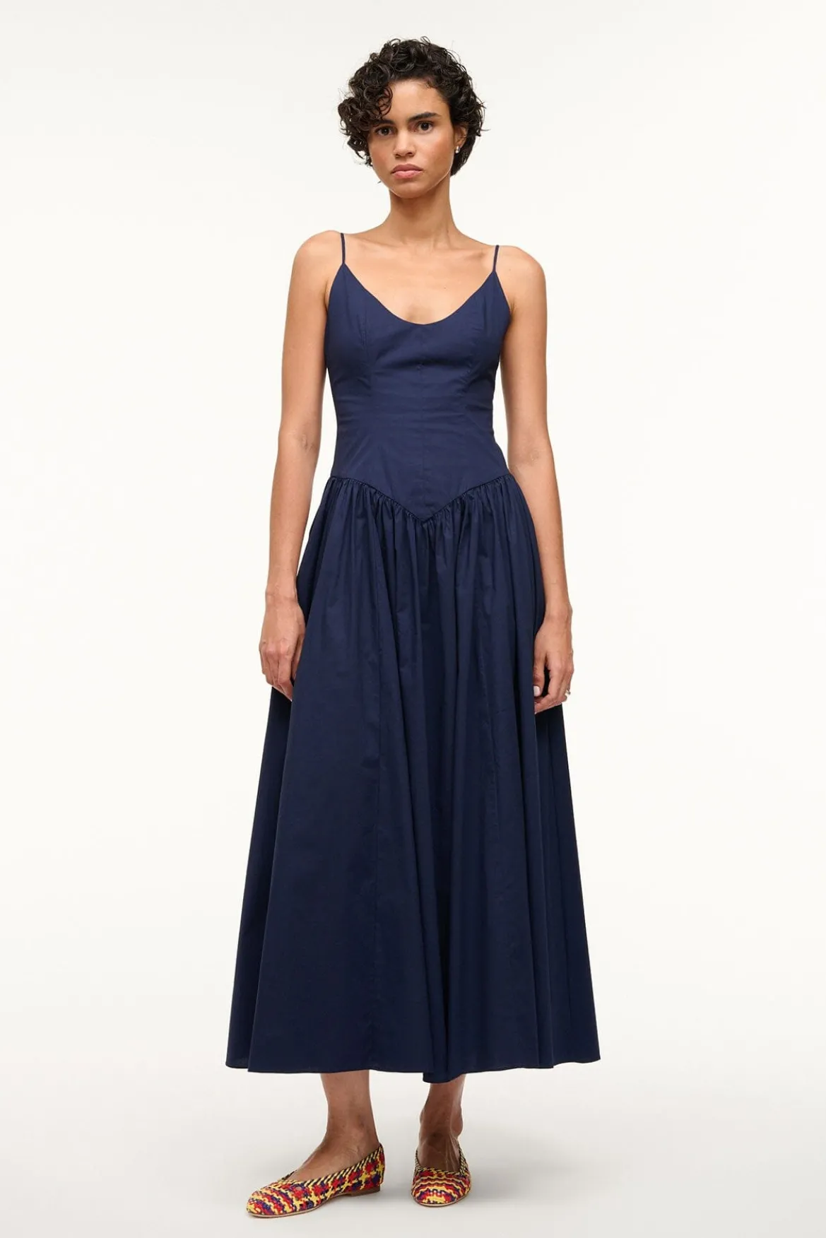 STAUD DENA DRESS NAVY