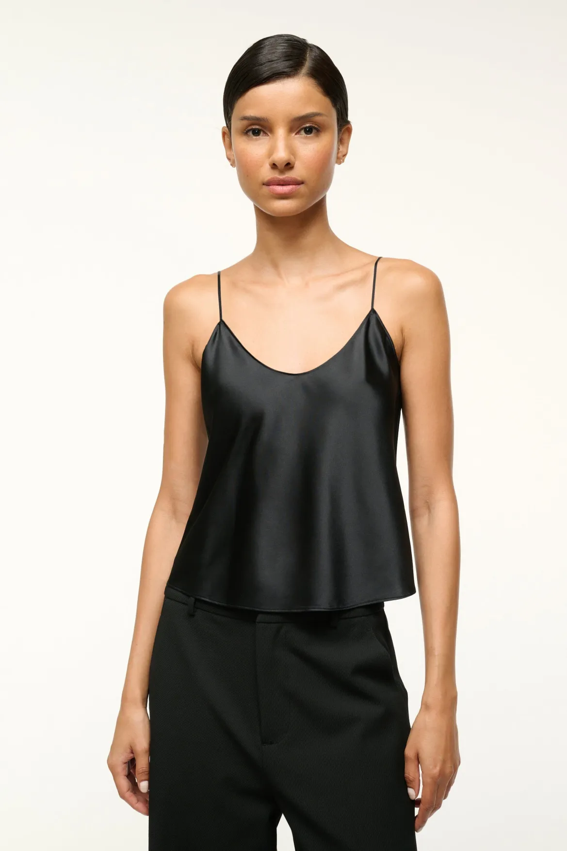 STAUD DURAND SILK CAMI BLACK