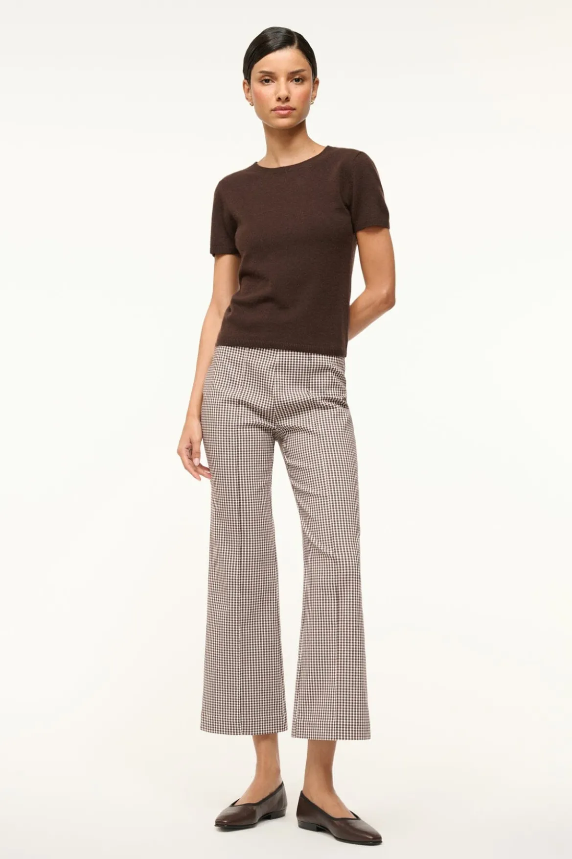 STAUD EASY CASHMERE TEE DARK CHOCOLATE