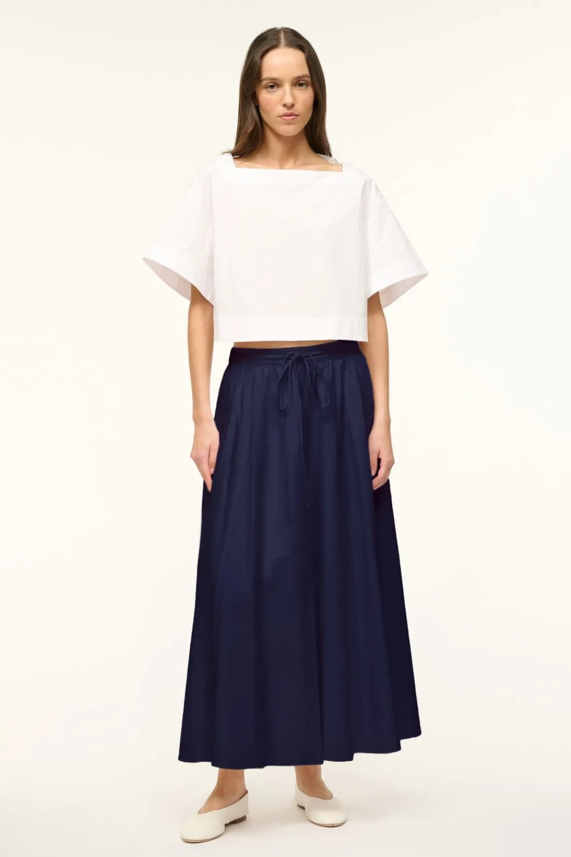 STAUD EDEN SKIRT NAVY