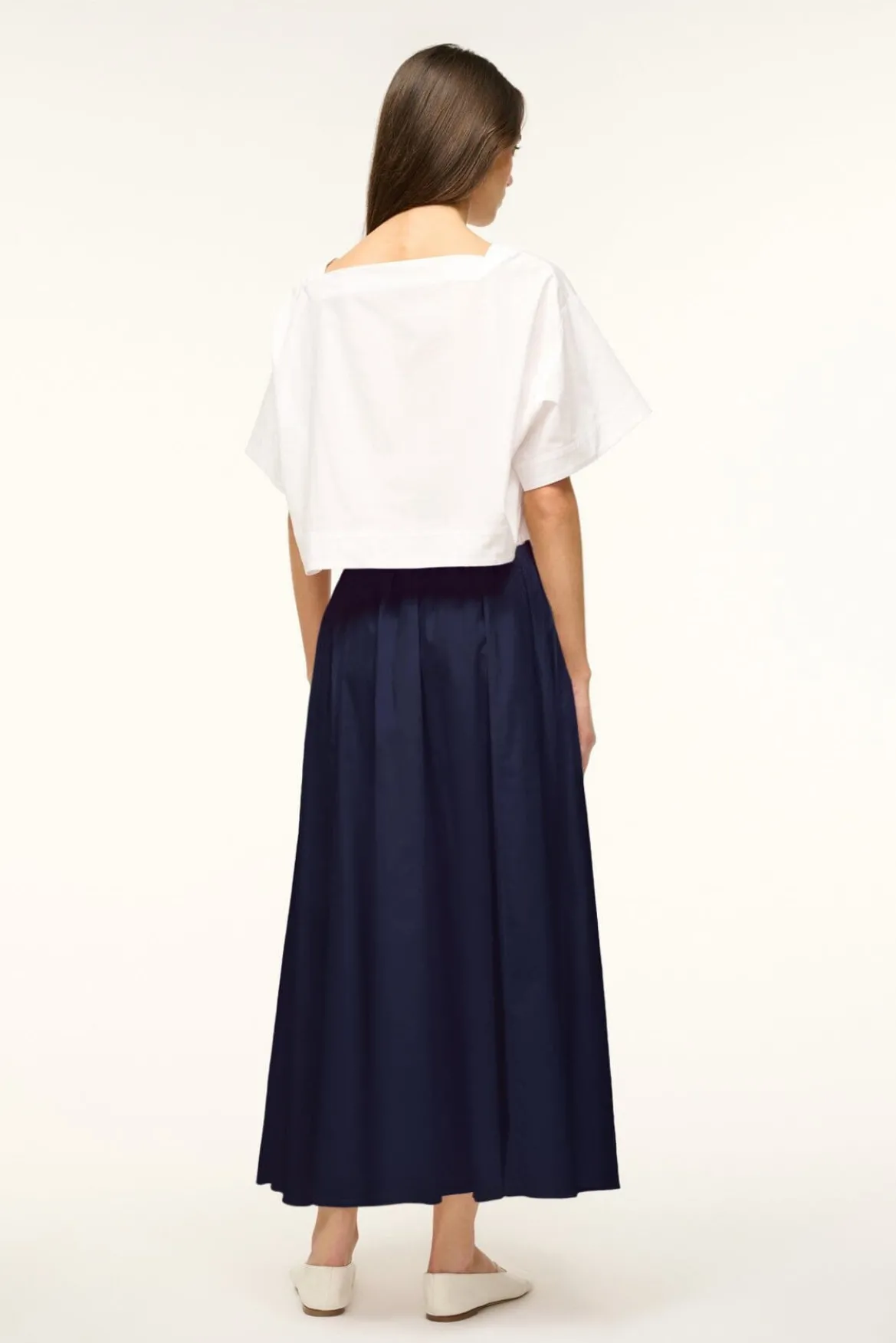 STAUD EDEN SKIRT NAVY