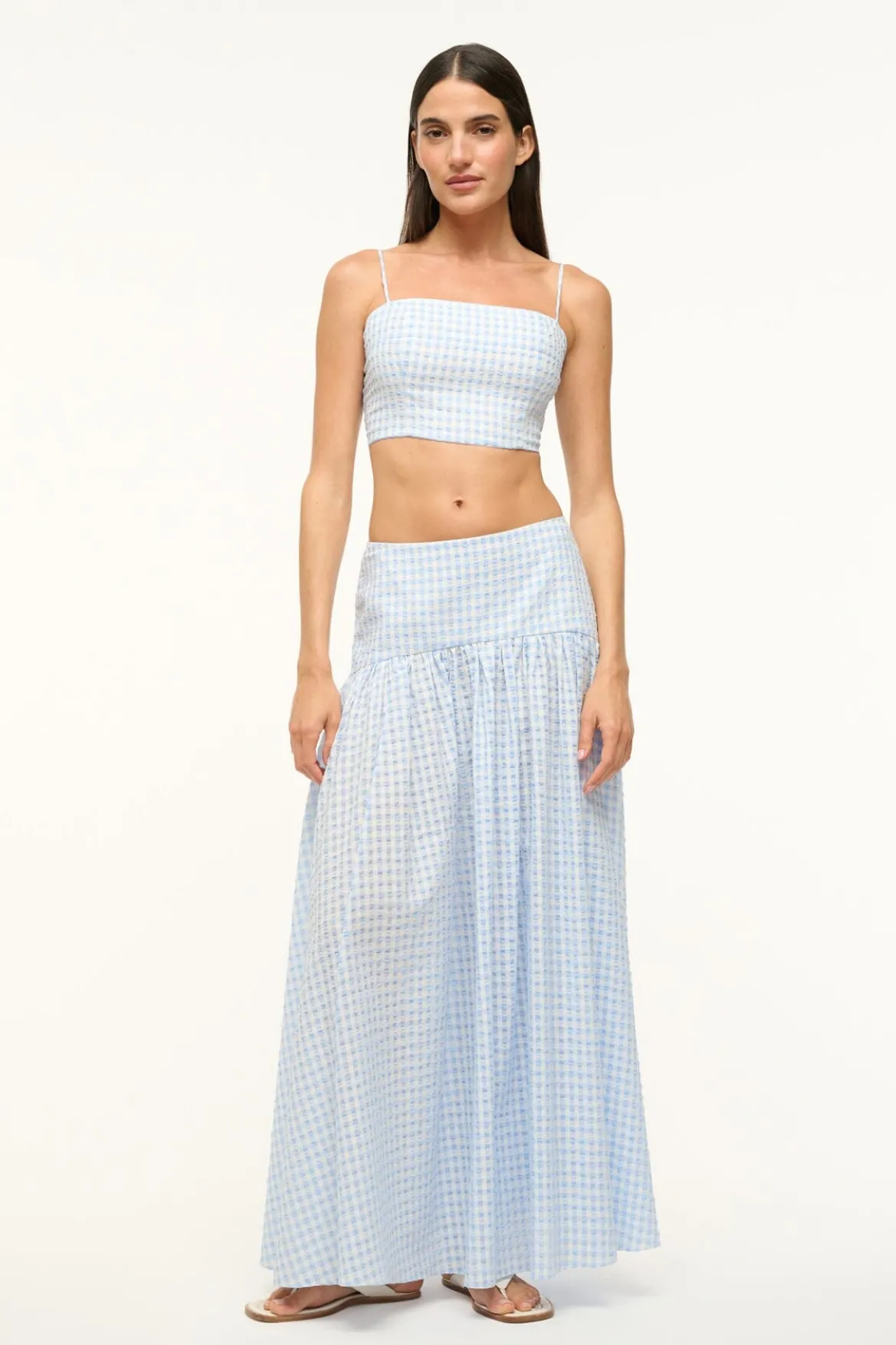 STAUD FEDERICO TANK SKY GINGHAM