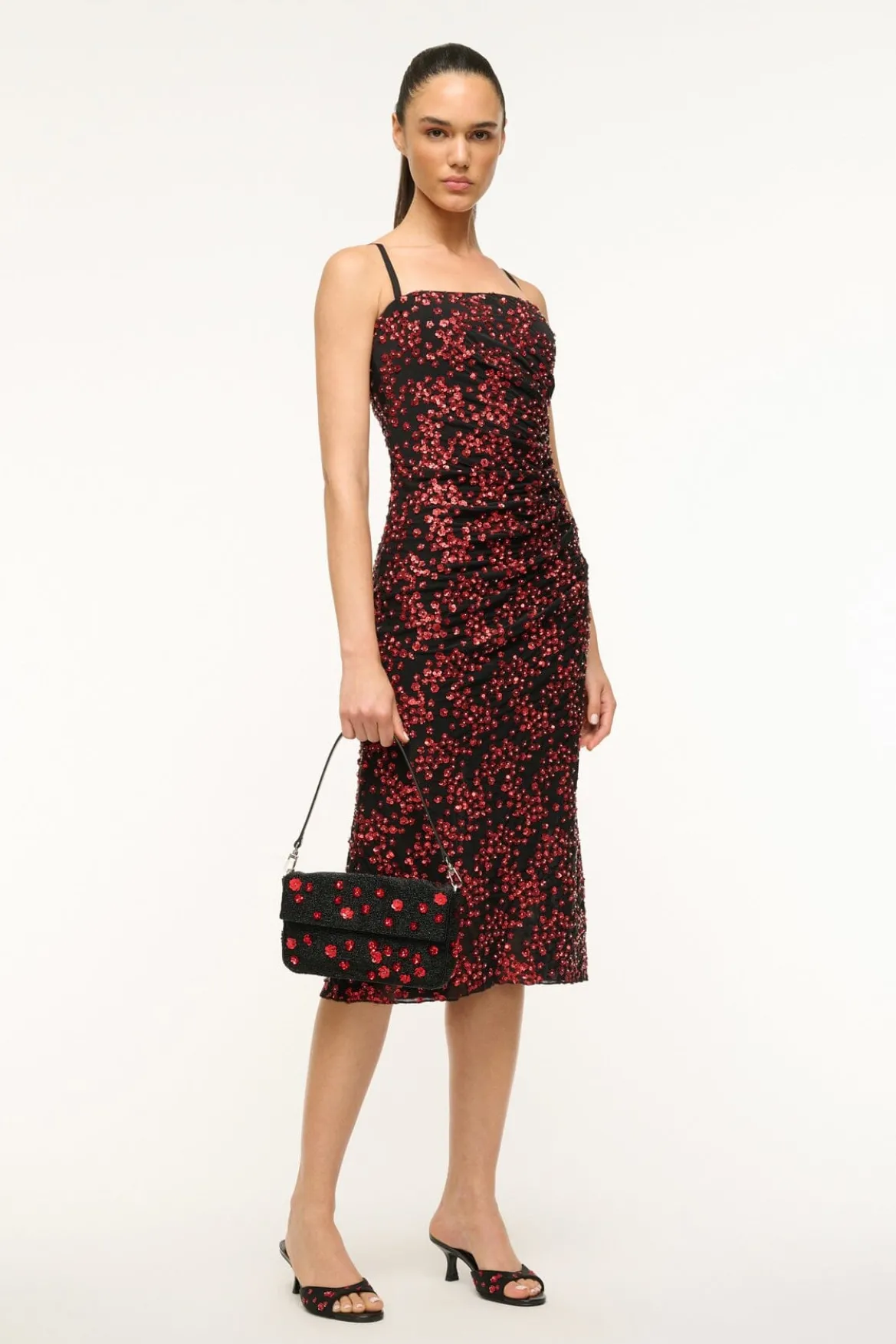 STAUD FLORENTINA DRESS POPPY