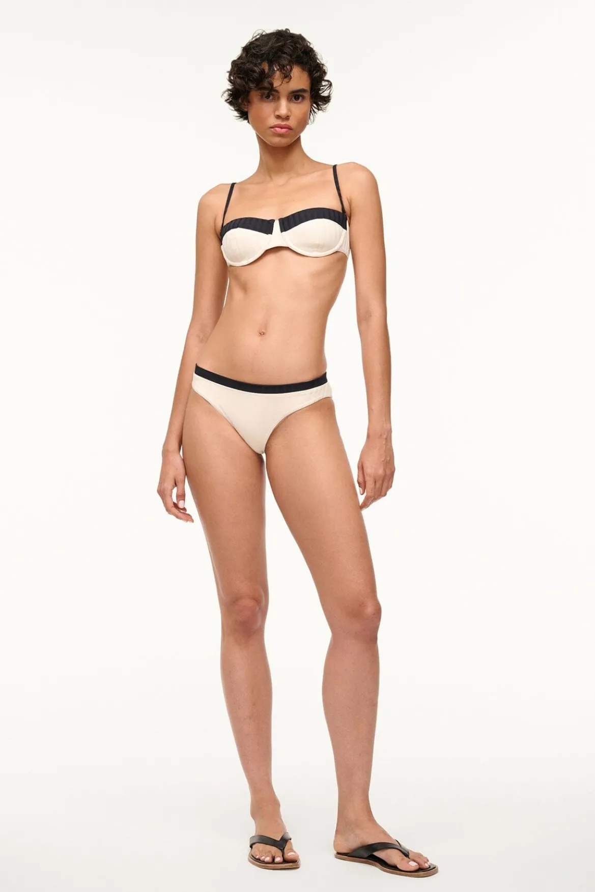 STAUD GEMMA BIKINI BOTTOM IVORY BLACK