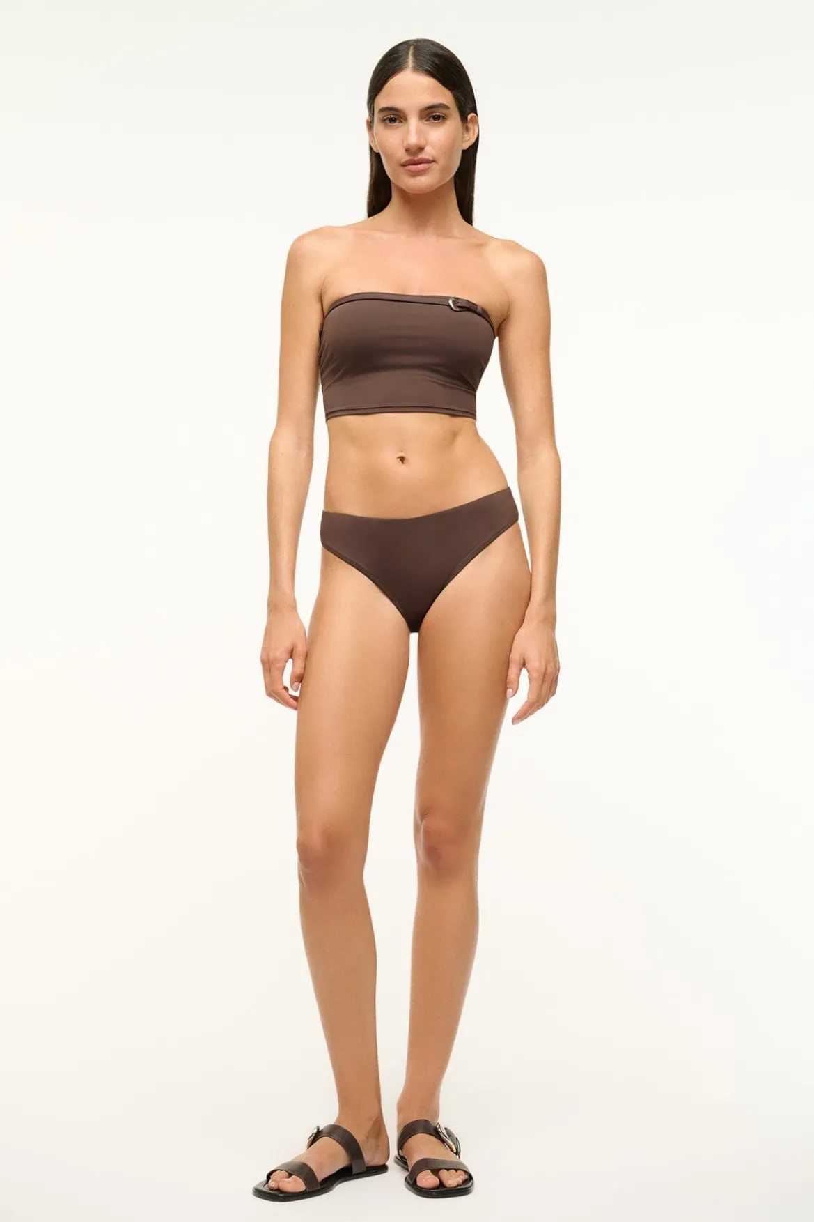 STAUD GEMMA BIKINI BOTTOM DARK CHOCOLATE