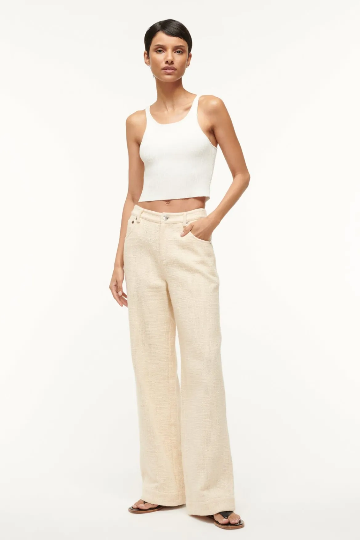 STAUD GRAYSON PANT IVORY