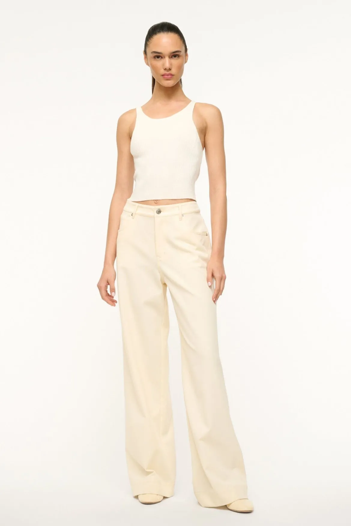 STAUD GRAYSON PANT ECRU