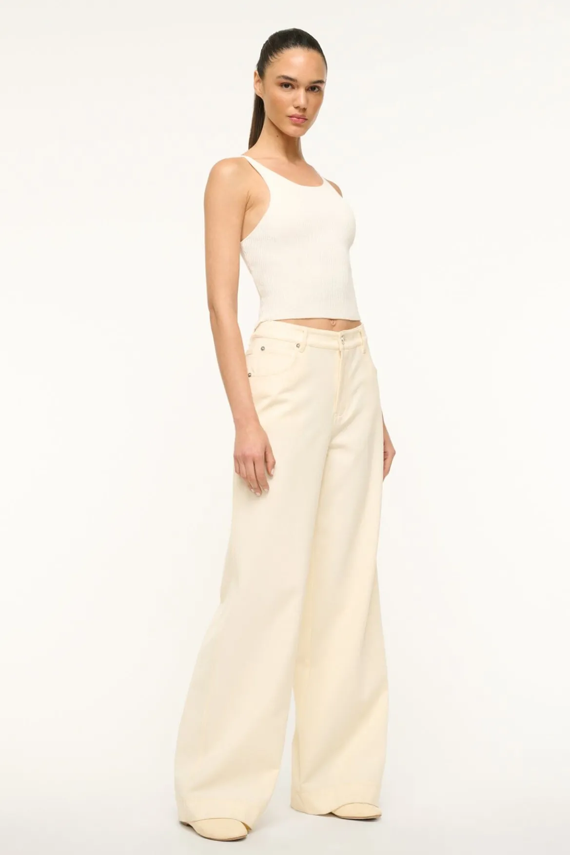 STAUD GRAYSON PANT ECRU