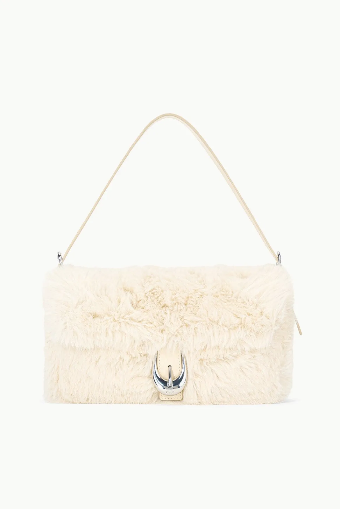 STAUD HARLOW FAUX FUR BAG CREAM