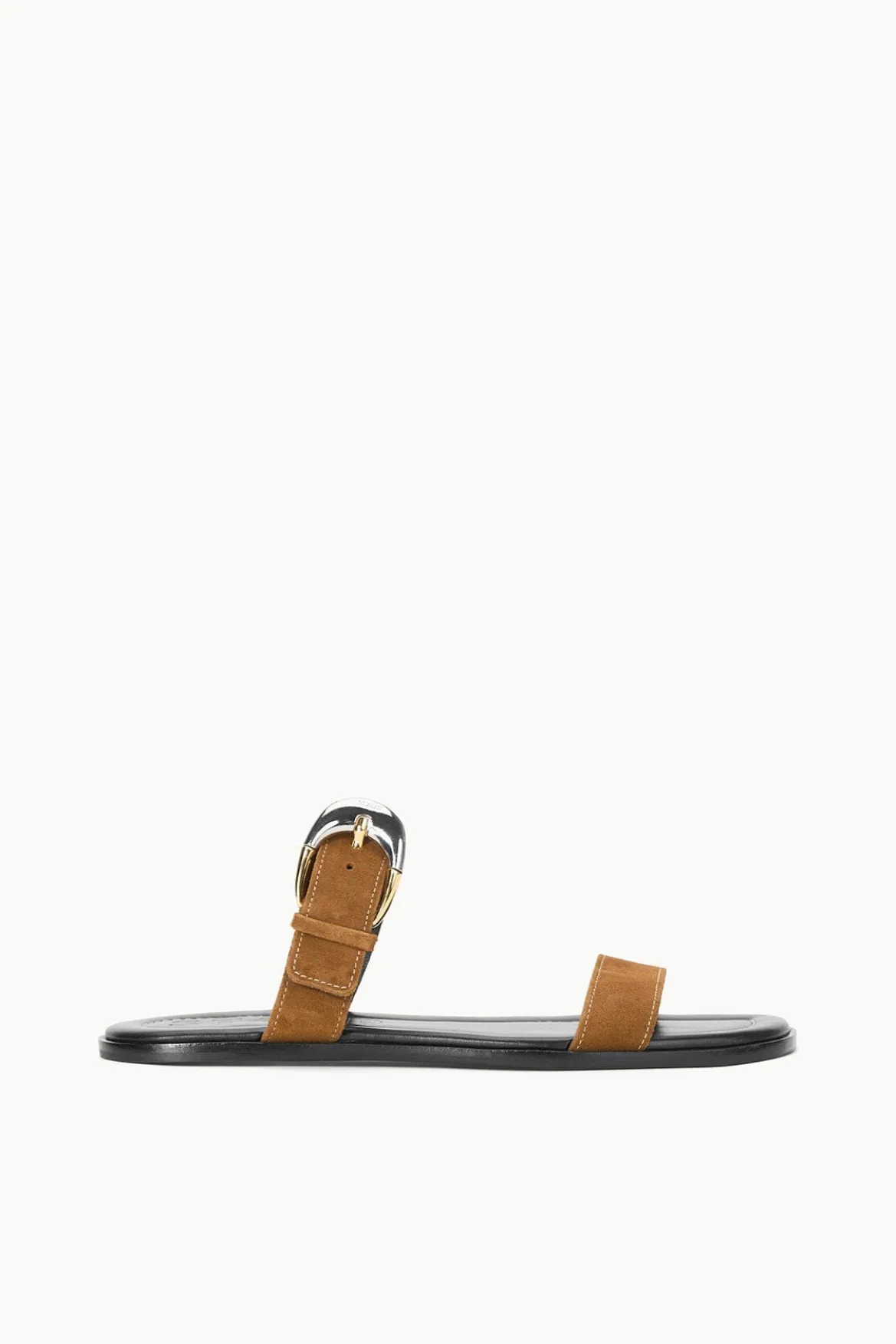 STAUD HARLOW FLAT SANDAL TAN
