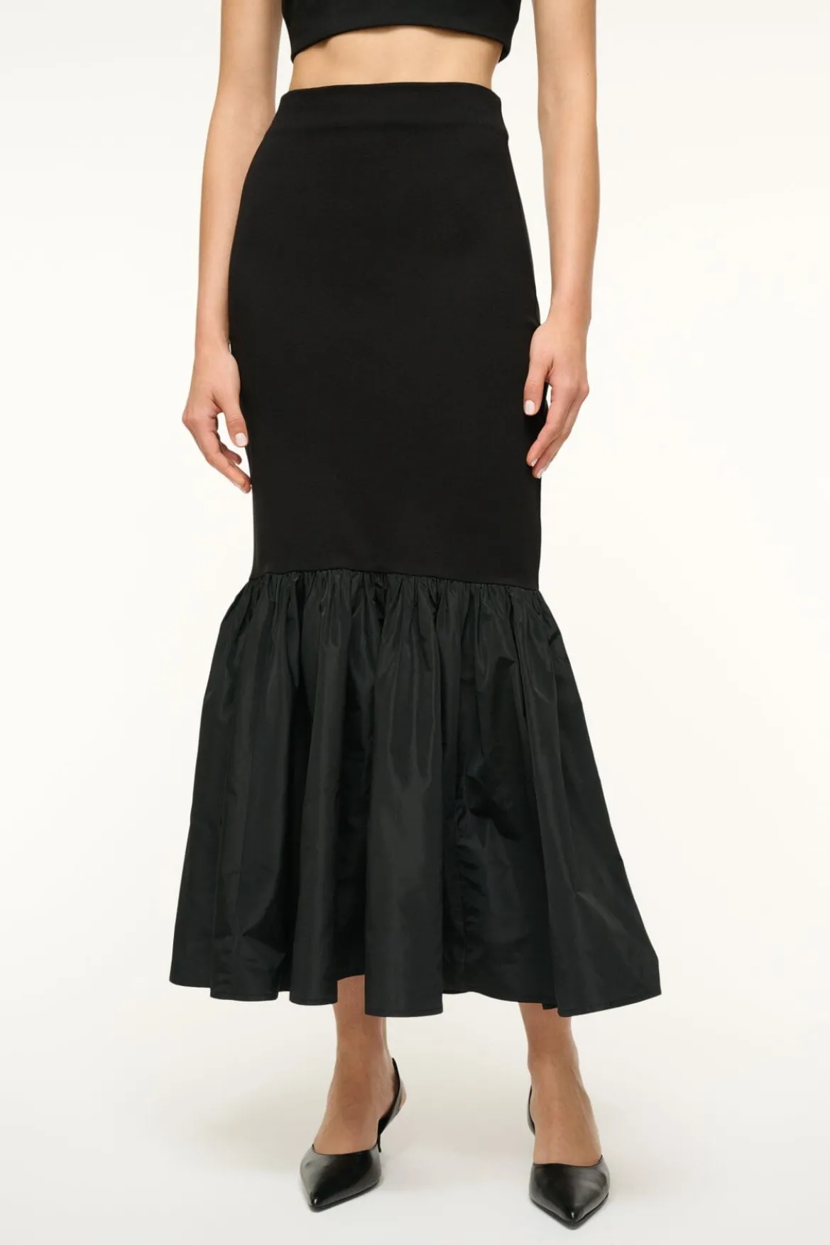 STAUD HAWTHORNE SKIRT BLACK