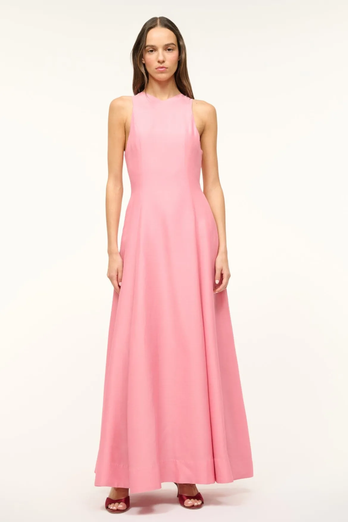 STAUD HEIKE DRESS DAMASK PINK