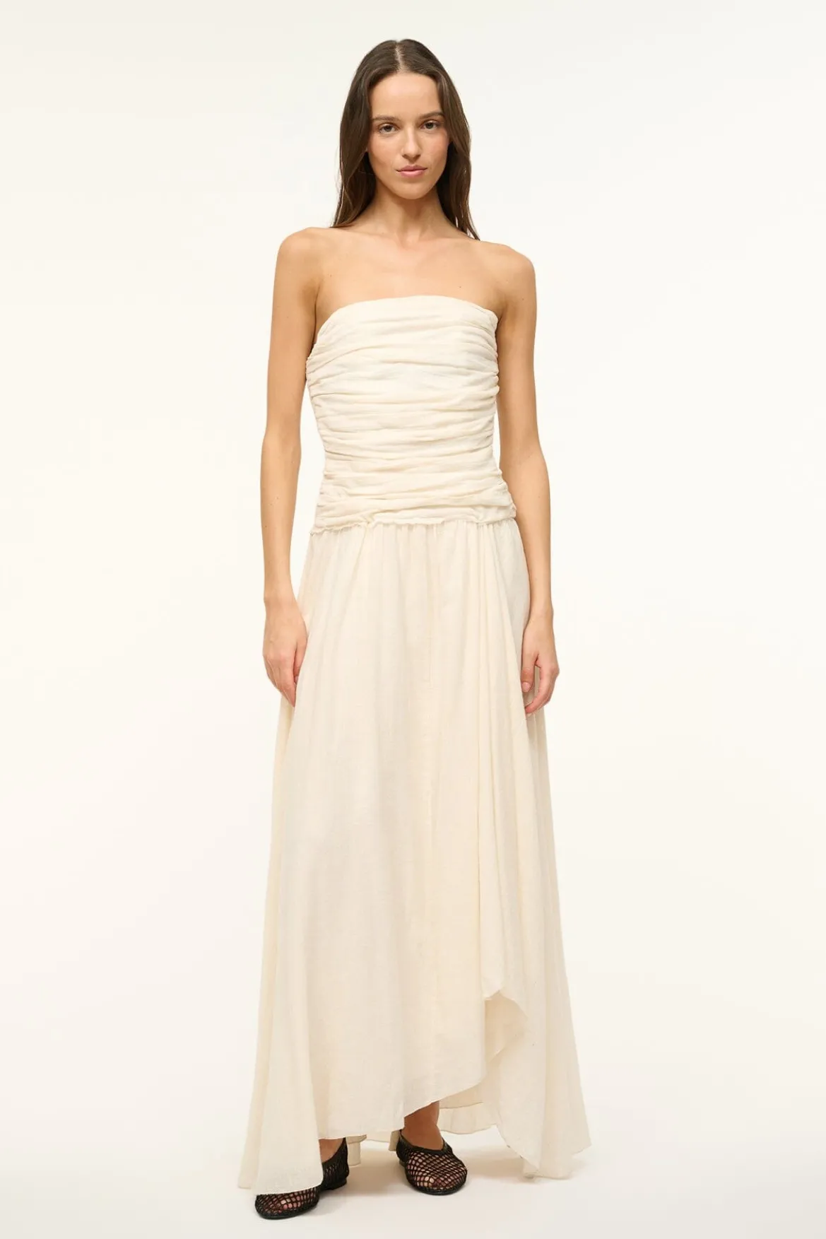 STAUD HIGHTIDE DRESS BUTTERCREAM