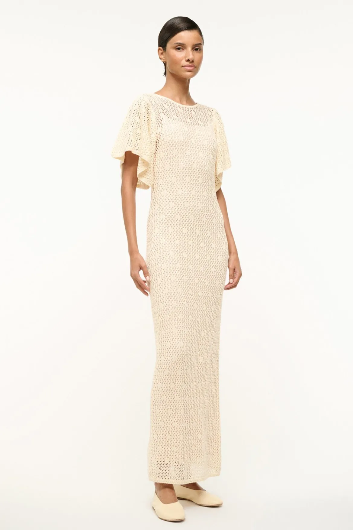 STAUD ISLA DRESS ECRU