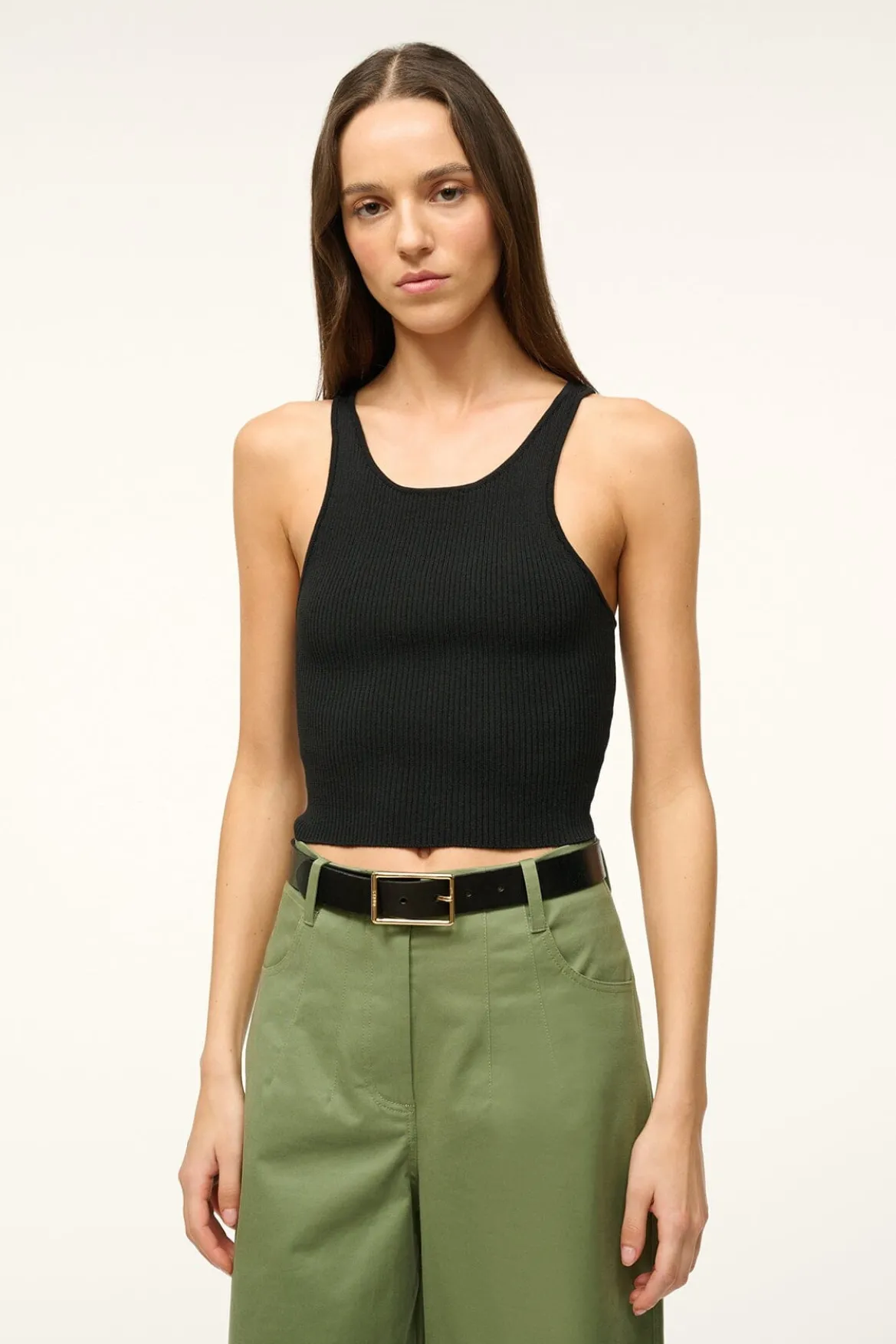 STAUD JEANS BELT - BLACK YELLOW GOLD